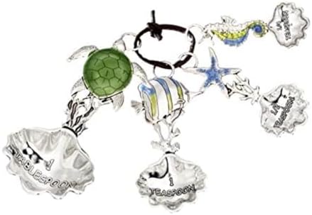 Set 4 cucharas medidoras criaturas marinas plata