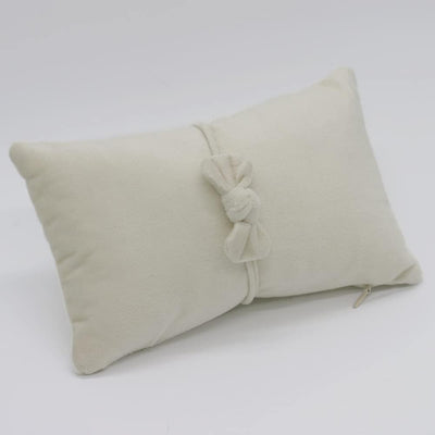 Traje foto recién nacido con almohada terciopelo diadema beige