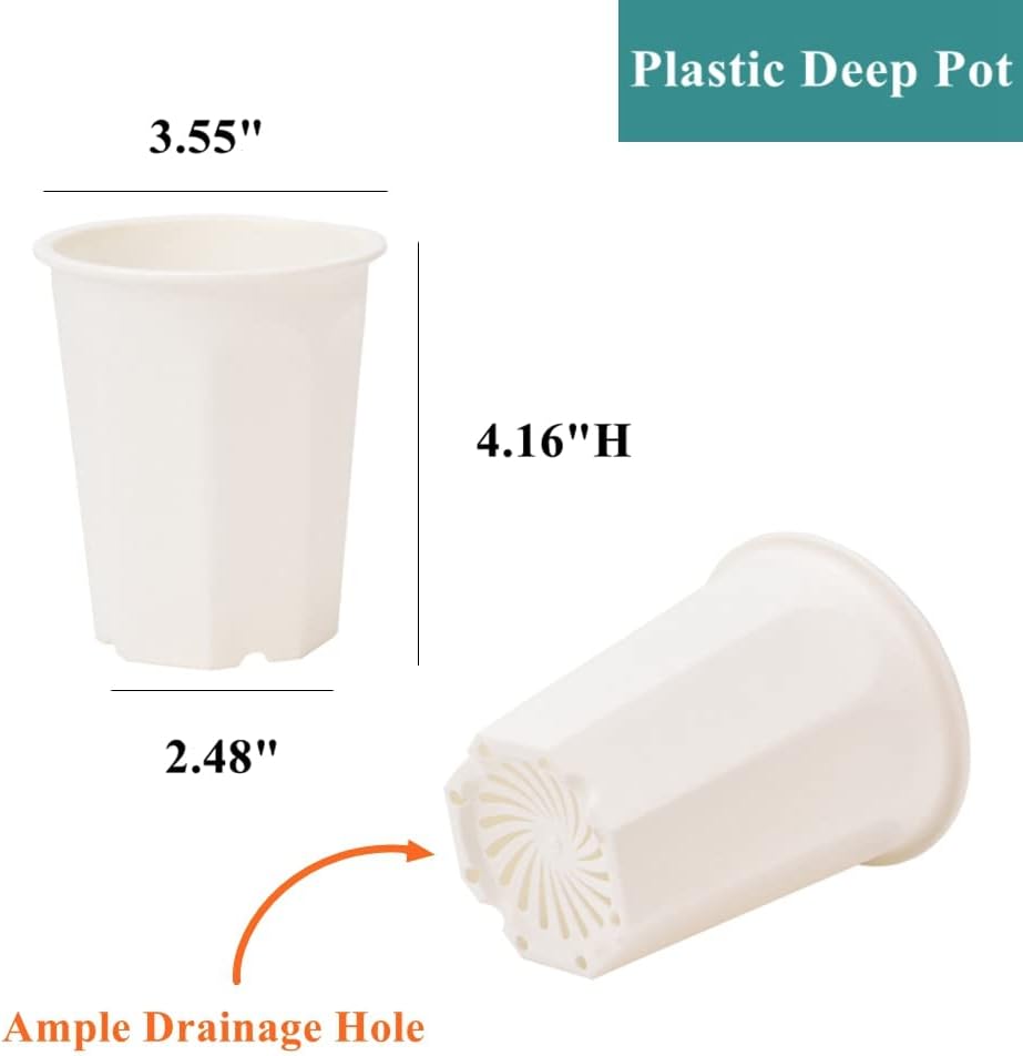 17 Macetas Plástico 3.55" para Vivero y Semillas Blanco