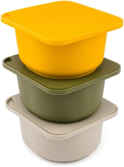 Juego 3 recipientes pizza con tapas amarillo 12pulg