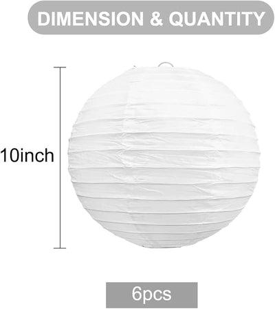Farolillos papel blanco 10pulg decorativos cumpleaños bodas