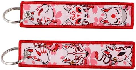 Llavero folclore japonés flor cerezo rosado