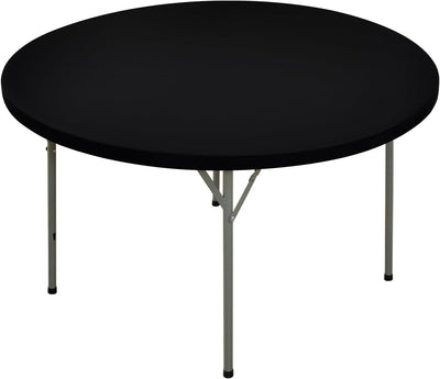 Mantel redondo elástico poliéster 60pulg para mesas plegables negro