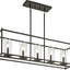Lámpara araña lineal 13.75pulg 5 luces cristal Olde Bronze