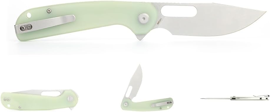 Cuchillo bolsillo plegable G10 con clip campamento