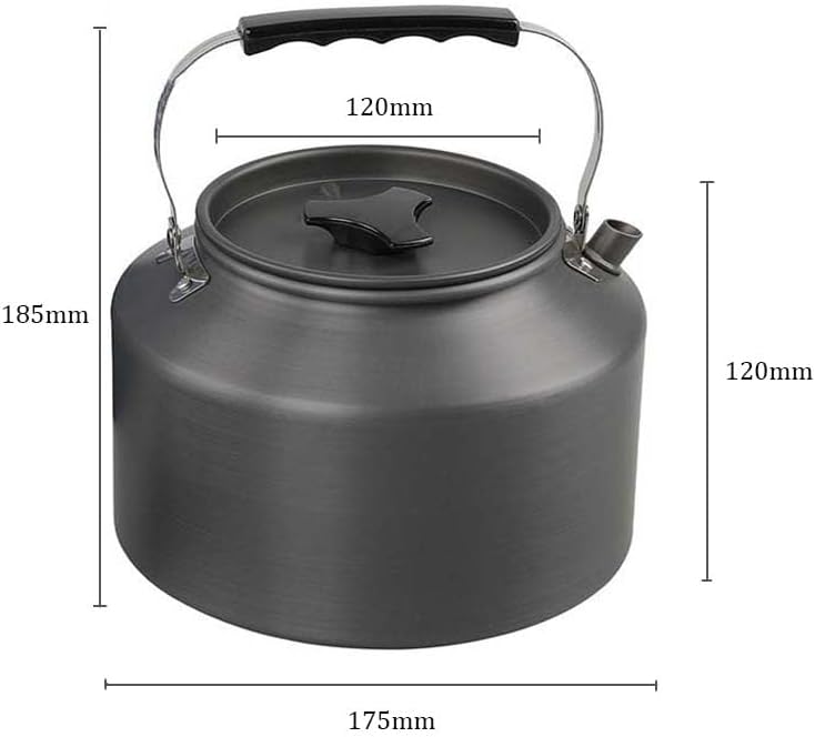 Hervidor aluminio 2L camping senderismo portátil compacto