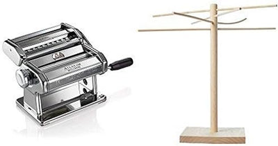 Máquina pasta acero inox con cortador y estante secado