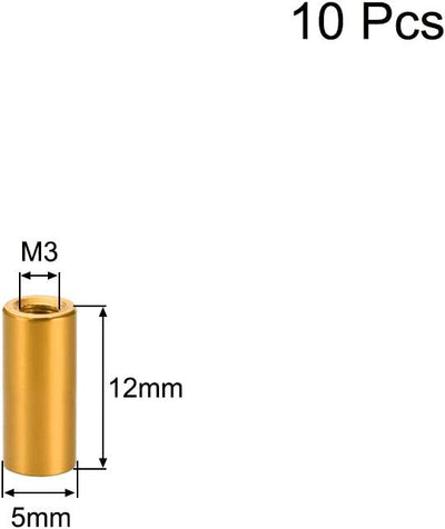 Espaciador aluminio redondo M3x12mm para drone FPV