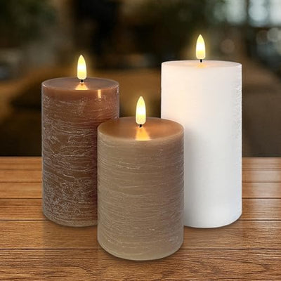 Velas LED recargables Set 3 con control y temporizador