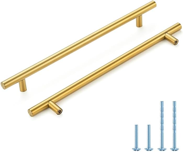 Manijas latón cepillado 8-3/4" acero inox set 30