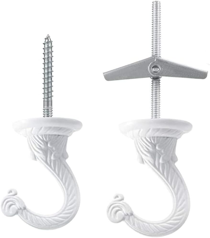 2 Set Ganchos Techo Metal 2.17" para Plantas y Adornos