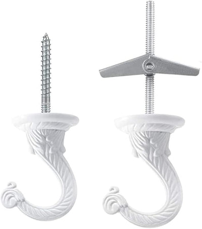 2 Set Ganchos Techo Metal 2.17" para Plantas y Adornos