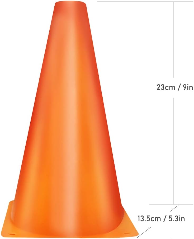 Conos plástico 9" set 15 para fútbol y baloncesto