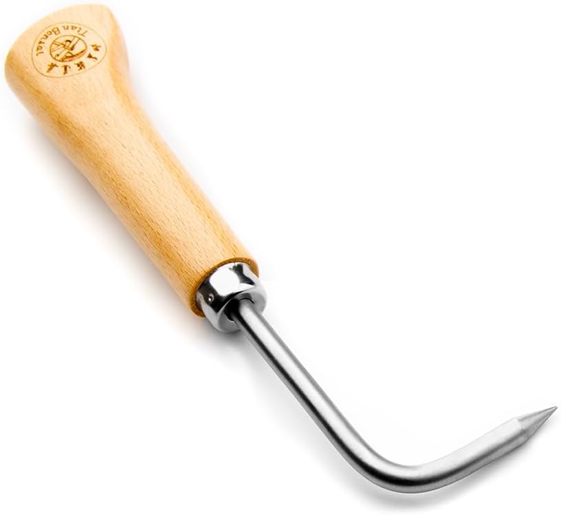 Gancho herramientas bonsái madera 8.9pulg acero inox
