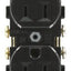 Receptáculo dúplex 15A 125V hoja recta color negro