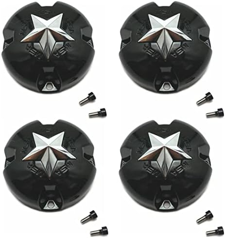 4 Tapacubos Rueda Negro Brillante 3.25" Diámetro