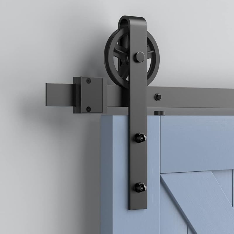 Rodillo puerta granero rueda negra para riel 1/4"