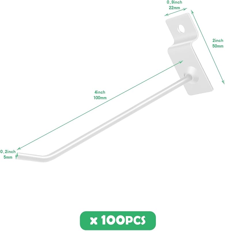Set 100 ganchos pared listones 6" soporte estante blanco