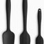 Set 3 espátulas silicona mango ergonómico antiadherente negro