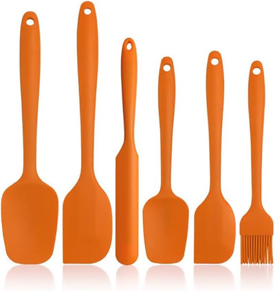 Set 6 Espátulas Silicona Antiadherentes Naranja
