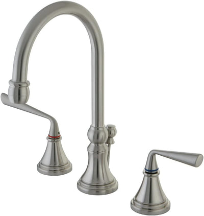 Grifo lavabo salvia plateada con ventana latón níquel