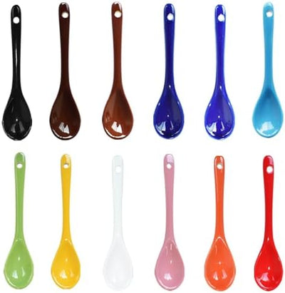Cucharas de porcelana 5pulg 12 colores para café postre té
