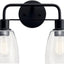Lámpara baño 15.25pulg 2 luces níquel cepillado pared