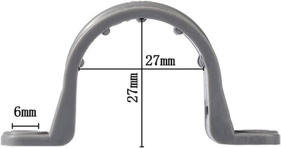 50 Correas Tubo PVC 2 Agujeros Plástico Soporte