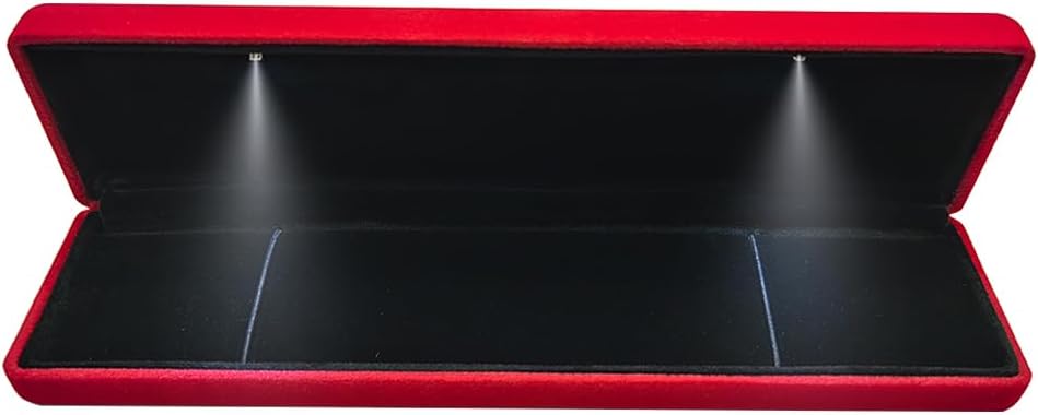 Caja terciopelo con luz LED para joyas regalo rojo