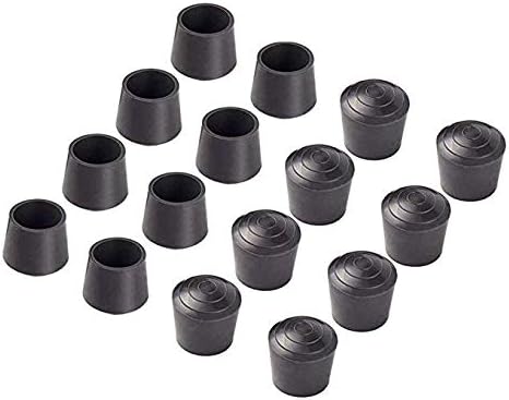 Puntas goma para patas estante negro 9/16pulg pack 16