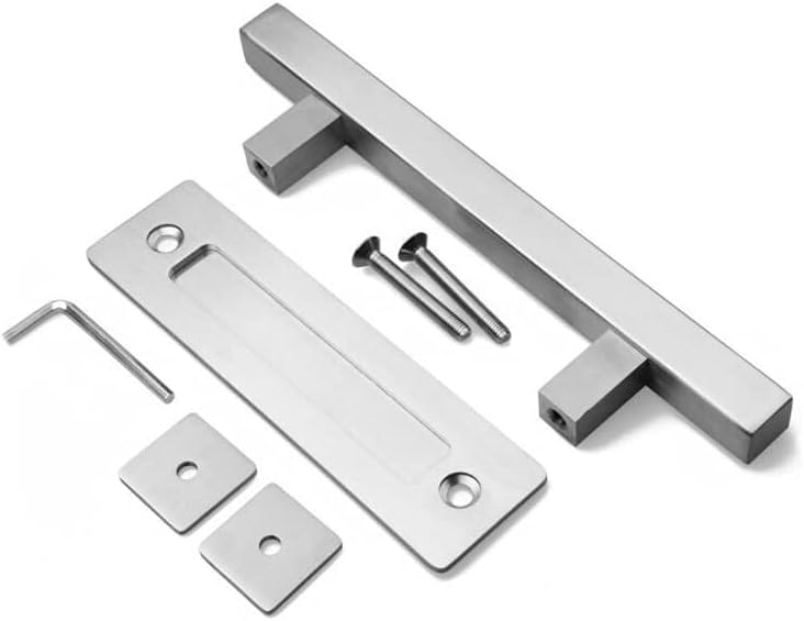 Manija puerta corrediza granero 12" set 2 níquel cepillado