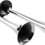 Kit bocina tren coche camión 12v compresor dual 2 trompetas cromado