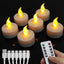 Velas LED recargables USB con temporizador 6uds amarillo