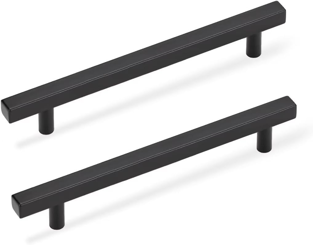 Tiradores negros cajones 4pulg pack 10 cuadrados cocina baño