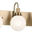 Lámpara hexagonal 3 luces bronce champán baño 22.75pulg