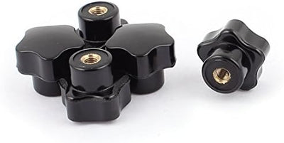 Cabeza estrella plástico abrazadera M5 roscada 5pcs negro