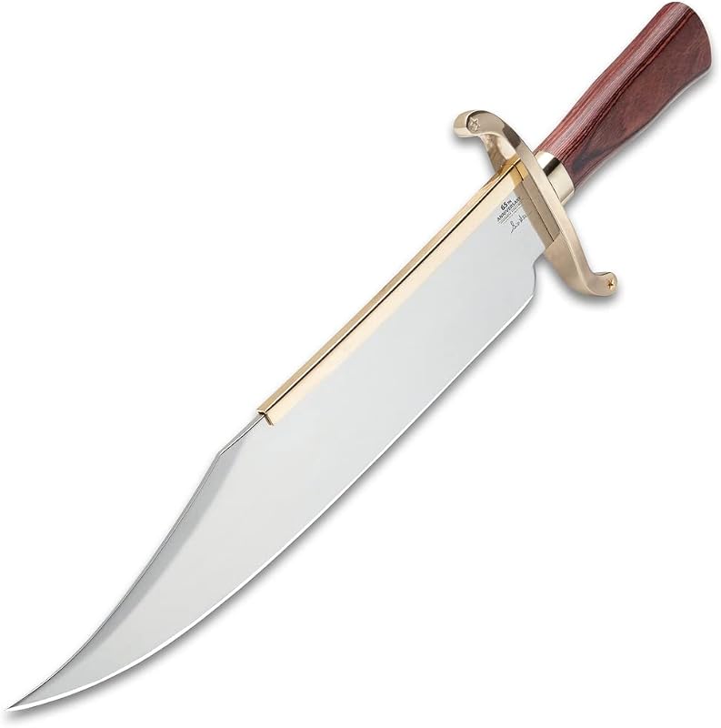 Cuchillo Bowie acero inox mango madera funda personalizada