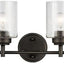 Lámpara tocador 30pulg 4 luces vidrio bronce antiguo