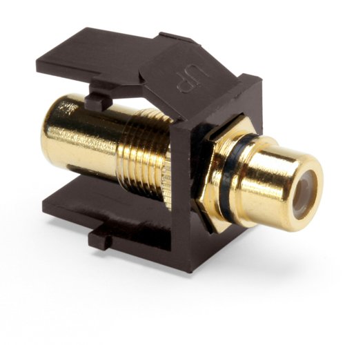 Conector RCA chapado oro rayas negras marrón