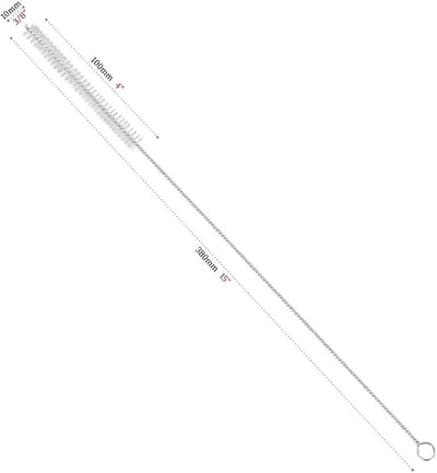 Set 8 cepillos limpieza popote 15pulg acero inox