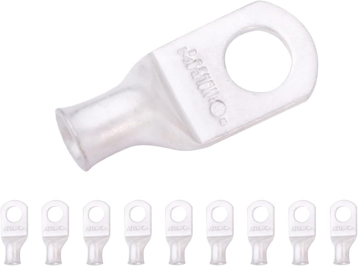 Terminal anillo cobre estañado 6 AWG 5/16" 10uds