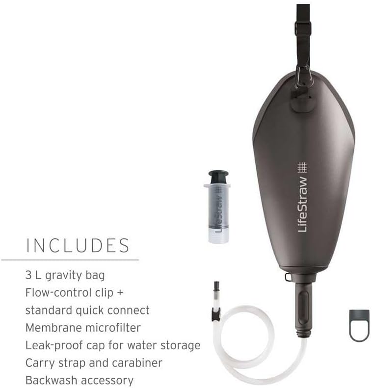 Sistema filtro agua gravedad 3L gris montaña