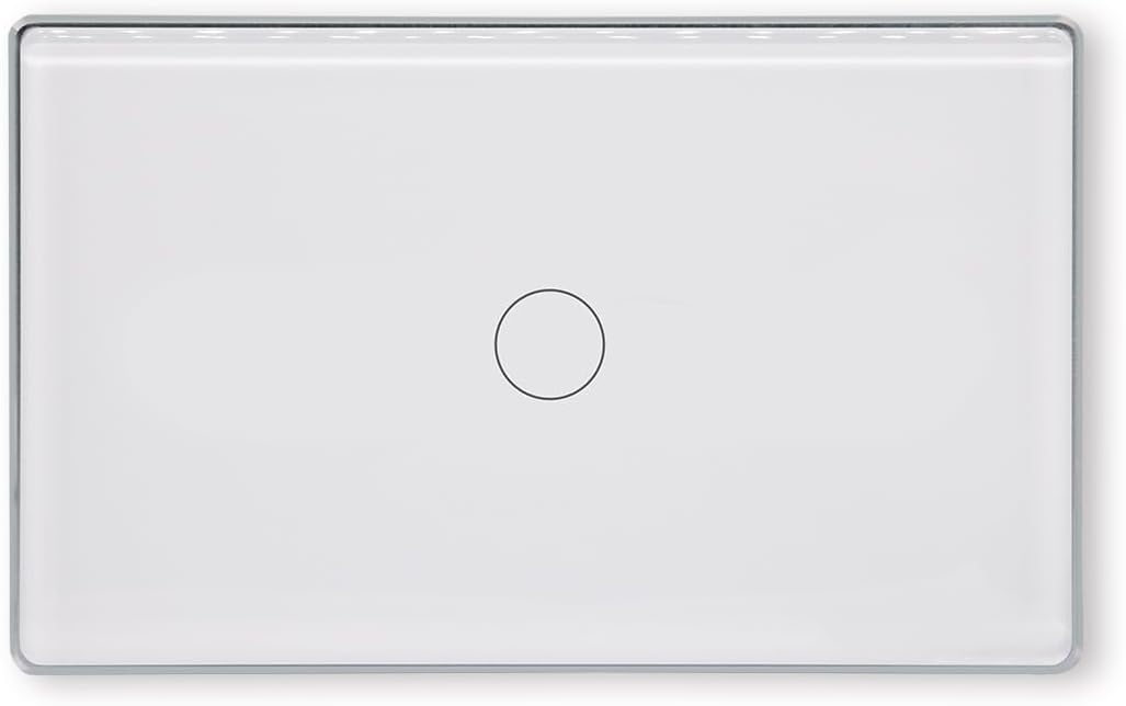 Marco interruptor inteligente vidrio 2.5D 4.65x2.83pulg WiFi blanco