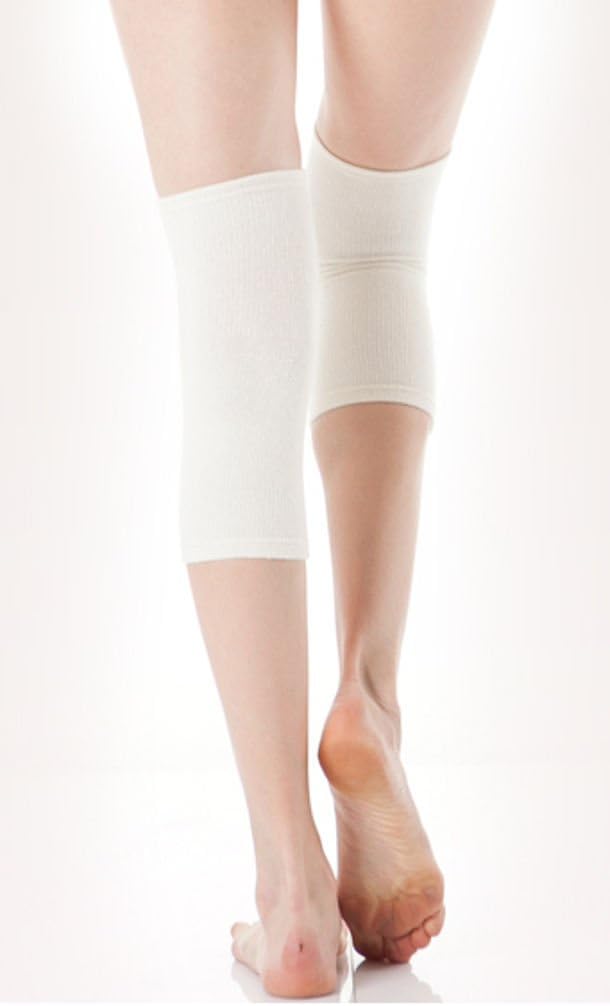 Calentador rodilla lana angora 2 Pzas crudo