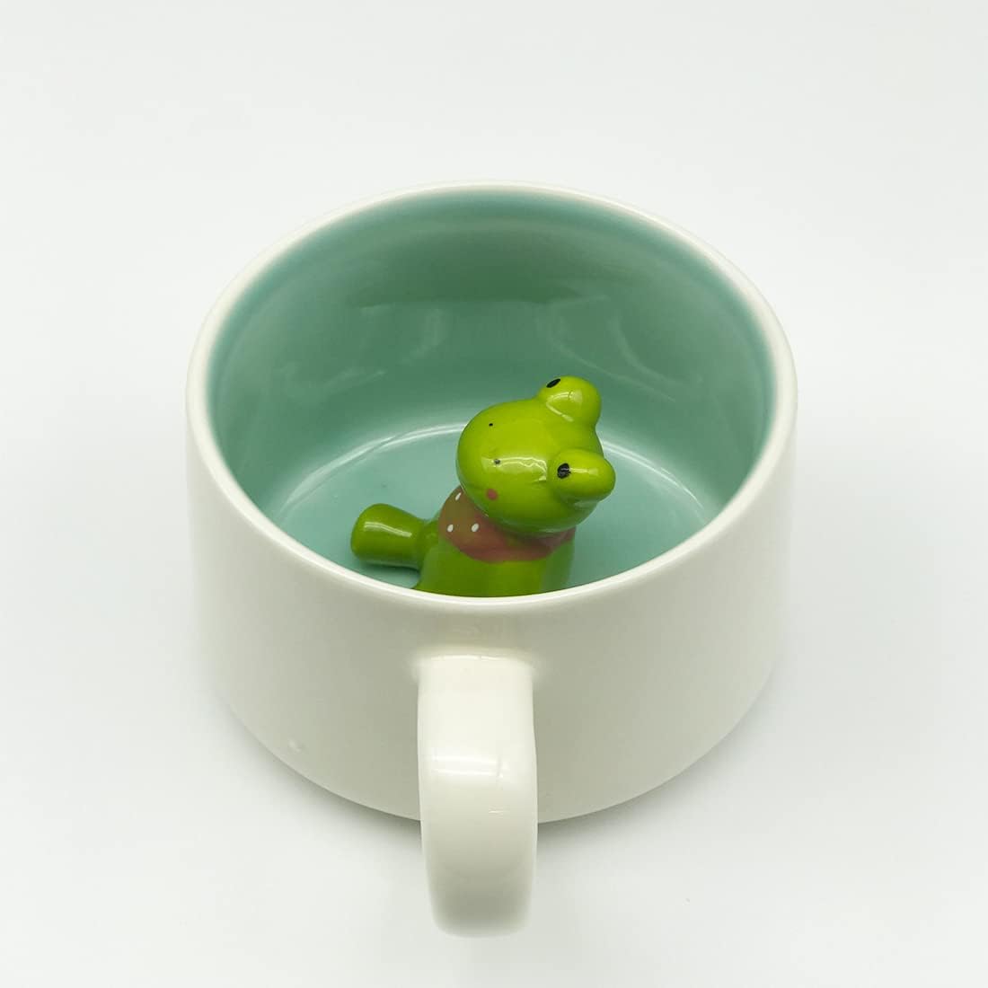 Taza café diseño rana 3D cerámica 13.5oz para niños y adultos