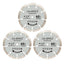 3 Hojas Sierra Diamante 60 Grano 4.5pulg Eje 3/8pulg para Cerámica