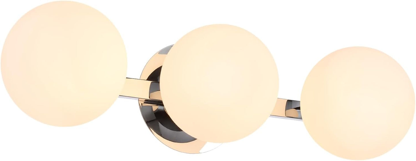 Lámpara tocador baño 3 luces cromada para pared