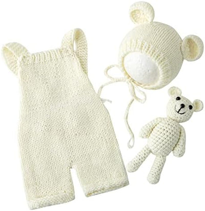 Kit accesorios foto recién nacido gorro oso mameluco disfraz