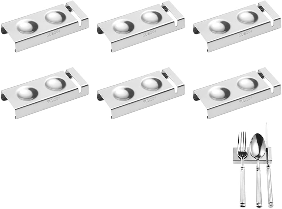 Soporte cubiertos acero inox 304 set 6 mesa hotel plateado