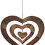 Corazón giratorio triple llama 9x9.5"